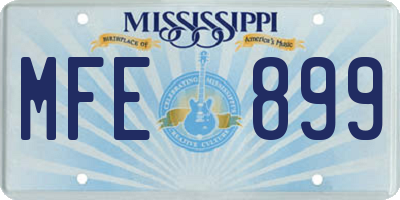 MS license plate MFE899