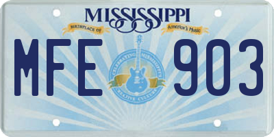 MS license plate MFE903