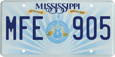 MS license plate MFE905