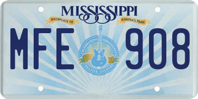 MS license plate MFE908