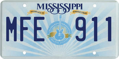 MS license plate MFE911