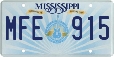 MS license plate MFE915