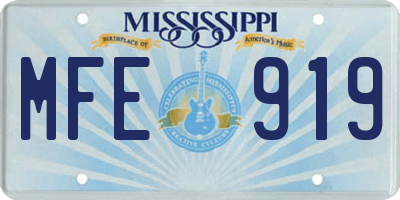 MS license plate MFE919