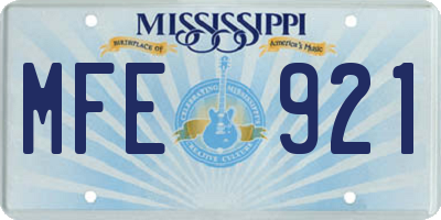 MS license plate MFE921