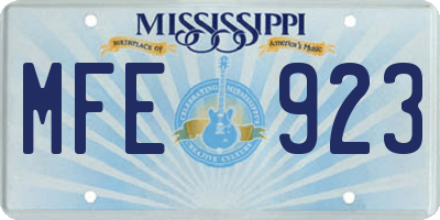 MS license plate MFE923