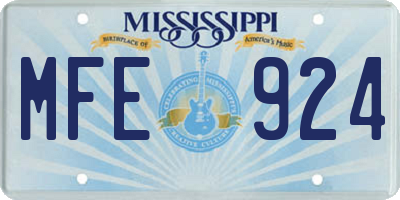 MS license plate MFE924