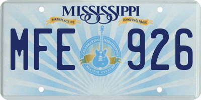 MS license plate MFE926