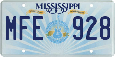 MS license plate MFE928