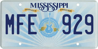 MS license plate MFE929