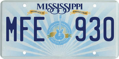 MS license plate MFE930