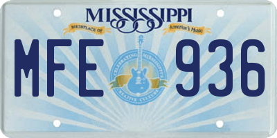 MS license plate MFE936