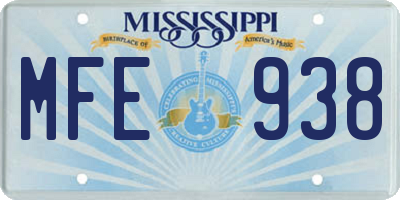MS license plate MFE938