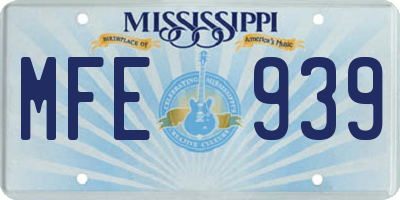 MS license plate MFE939