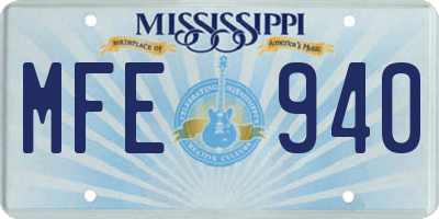 MS license plate MFE940