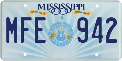 MS license plate MFE942