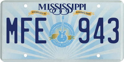 MS license plate MFE943
