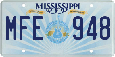 MS license plate MFE948