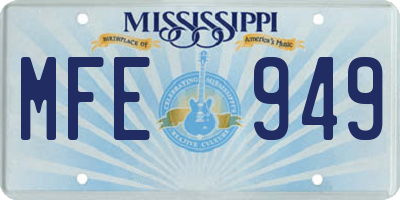 MS license plate MFE949