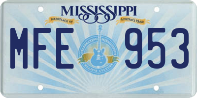 MS license plate MFE953