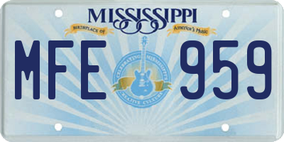 MS license plate MFE959