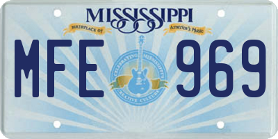 MS license plate MFE969
