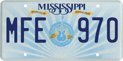 MS license plate MFE970