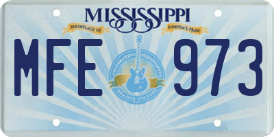 MS license plate MFE973