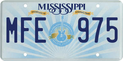 MS license plate MFE975