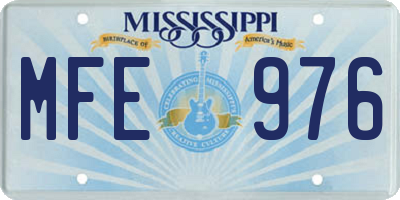MS license plate MFE976