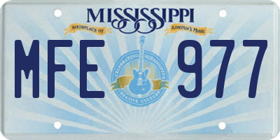 MS license plate MFE977