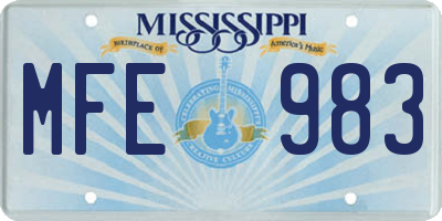 MS license plate MFE983