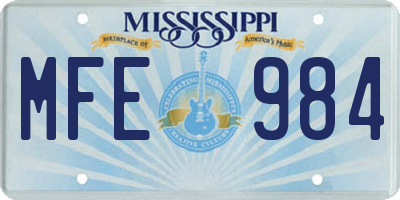 MS license plate MFE984