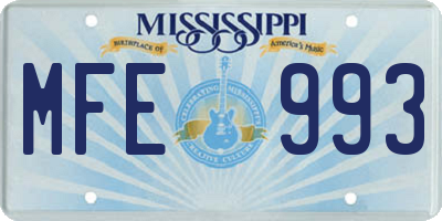 MS license plate MFE993