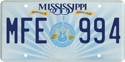 MS license plate MFE994