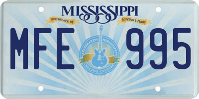 MS license plate MFE995