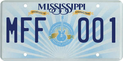 MS license plate MFF001