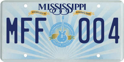 MS license plate MFF004