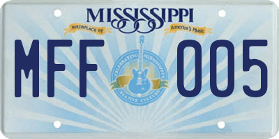 MS license plate MFF005