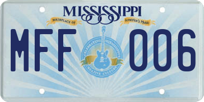 MS license plate MFF006