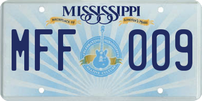MS license plate MFF009