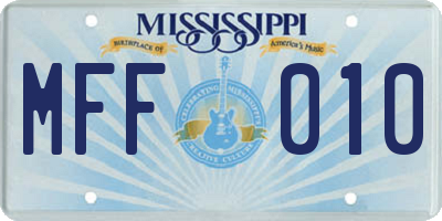 MS license plate MFF010