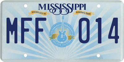 MS license plate MFF014