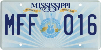 MS license plate MFF016