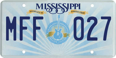 MS license plate MFF027