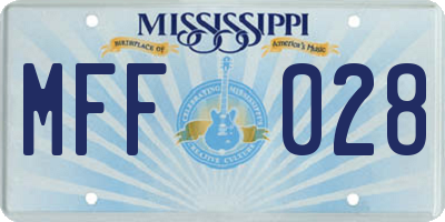 MS license plate MFF028