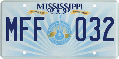 MS license plate MFF032
