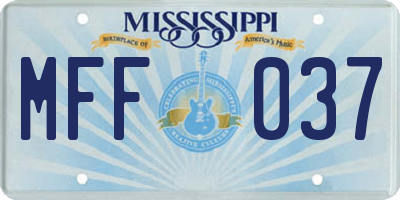 MS license plate MFF037