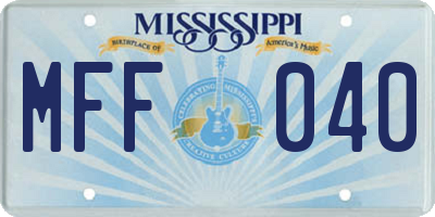 MS license plate MFF040