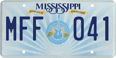 MS license plate MFF041