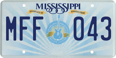 MS license plate MFF043